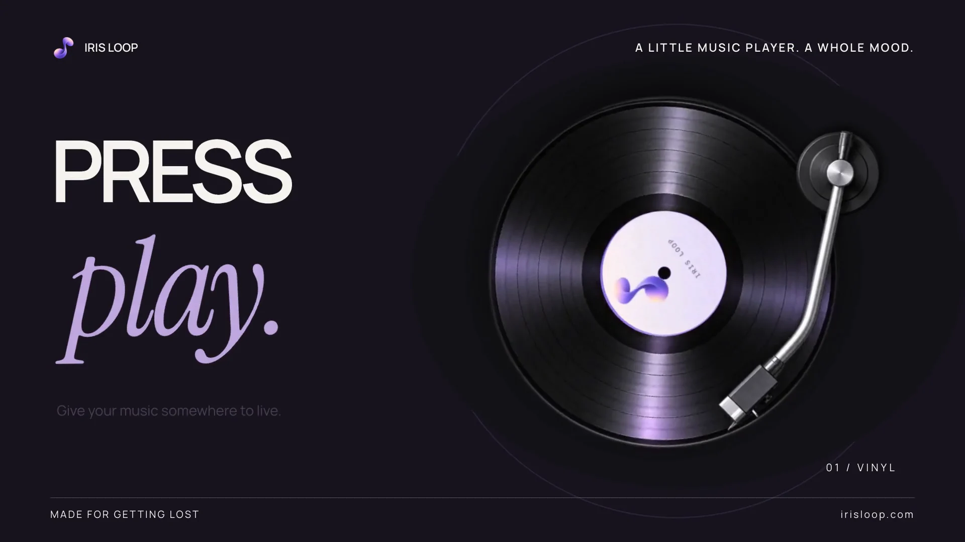 Iris Loop's intro film: Press play, over a spinning record