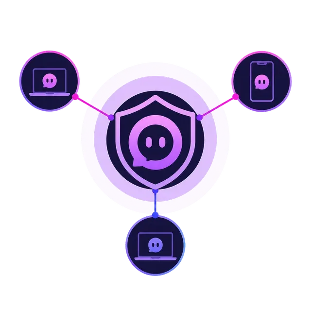 Otta illustration: two Macs, one encrypted link, no server